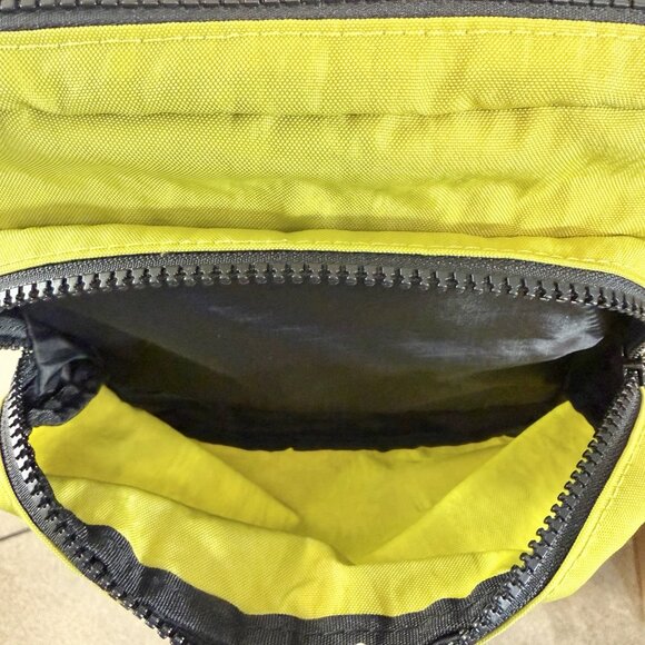 Baggu Fanny Pack Chartreuse OG White Logo Strap Double Zip Crossbody Bag Travel - Picture 9 of 16